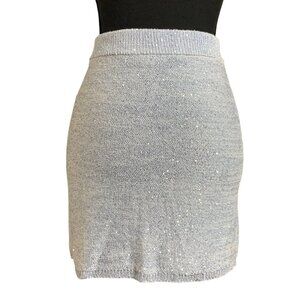 Wild Fable Womens Stretch Light Aqua Blue Sequin Knit Mini Skirt Size XS